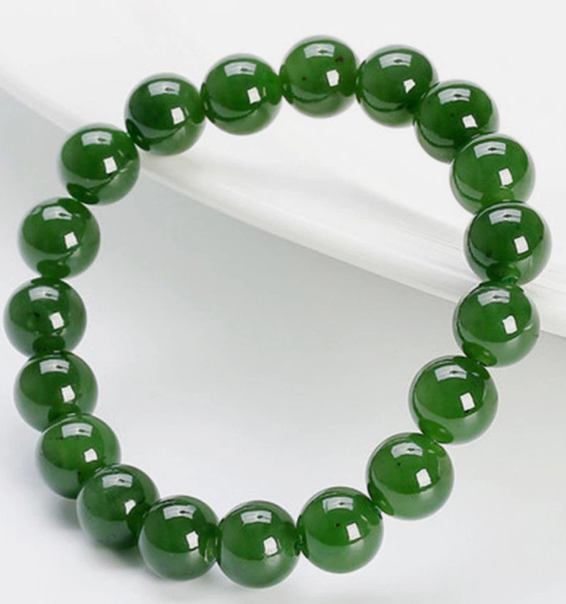 10mm Natural Grade Green Jade bracelet