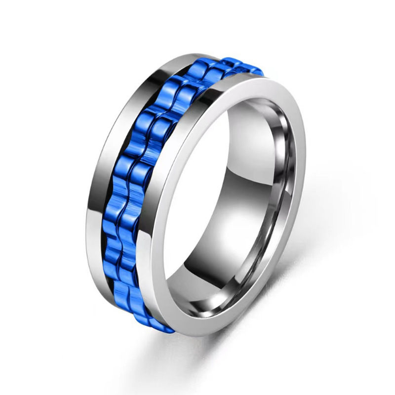 Thumbnail: Stainless Steel Spinner Fidget Ring for Men