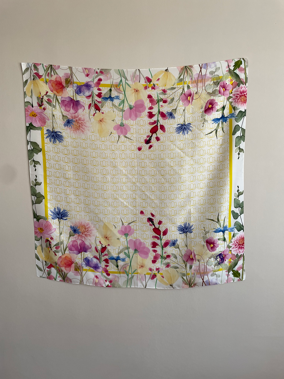 Thumbnail: multicoloured flower silk scarf