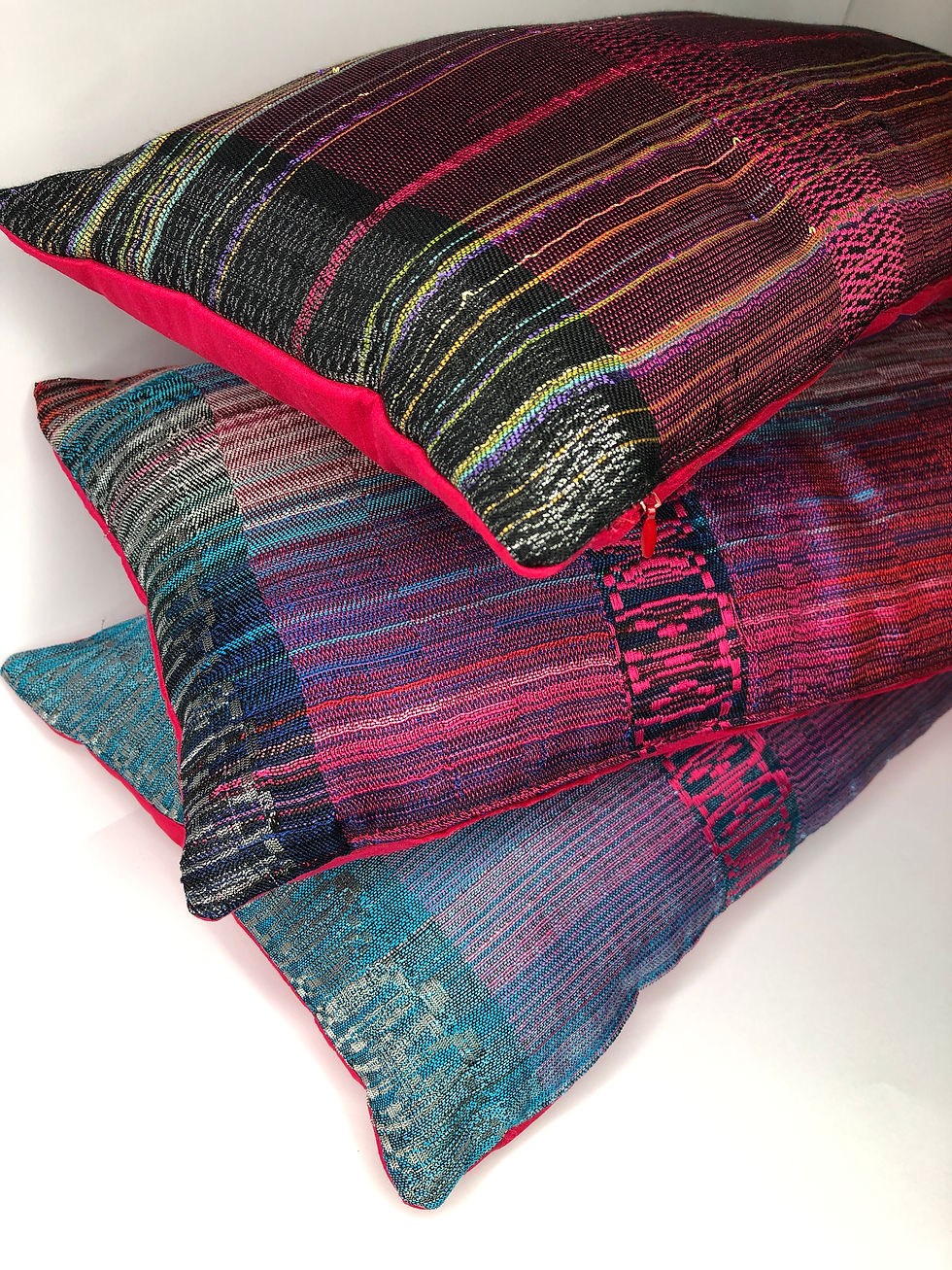 Thumbnail: selection of handwoven colourful cushions