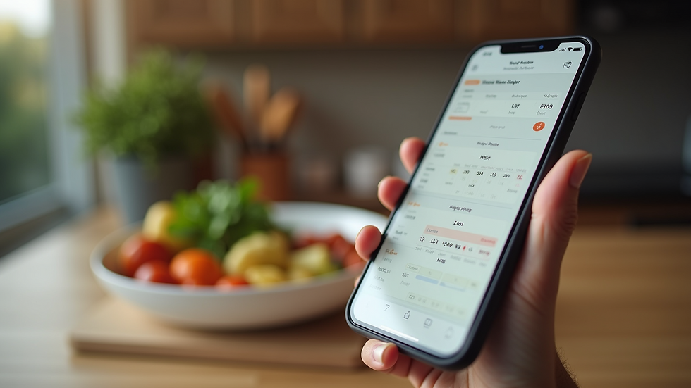 Close-up view of a smartphone displaying a meal planning app