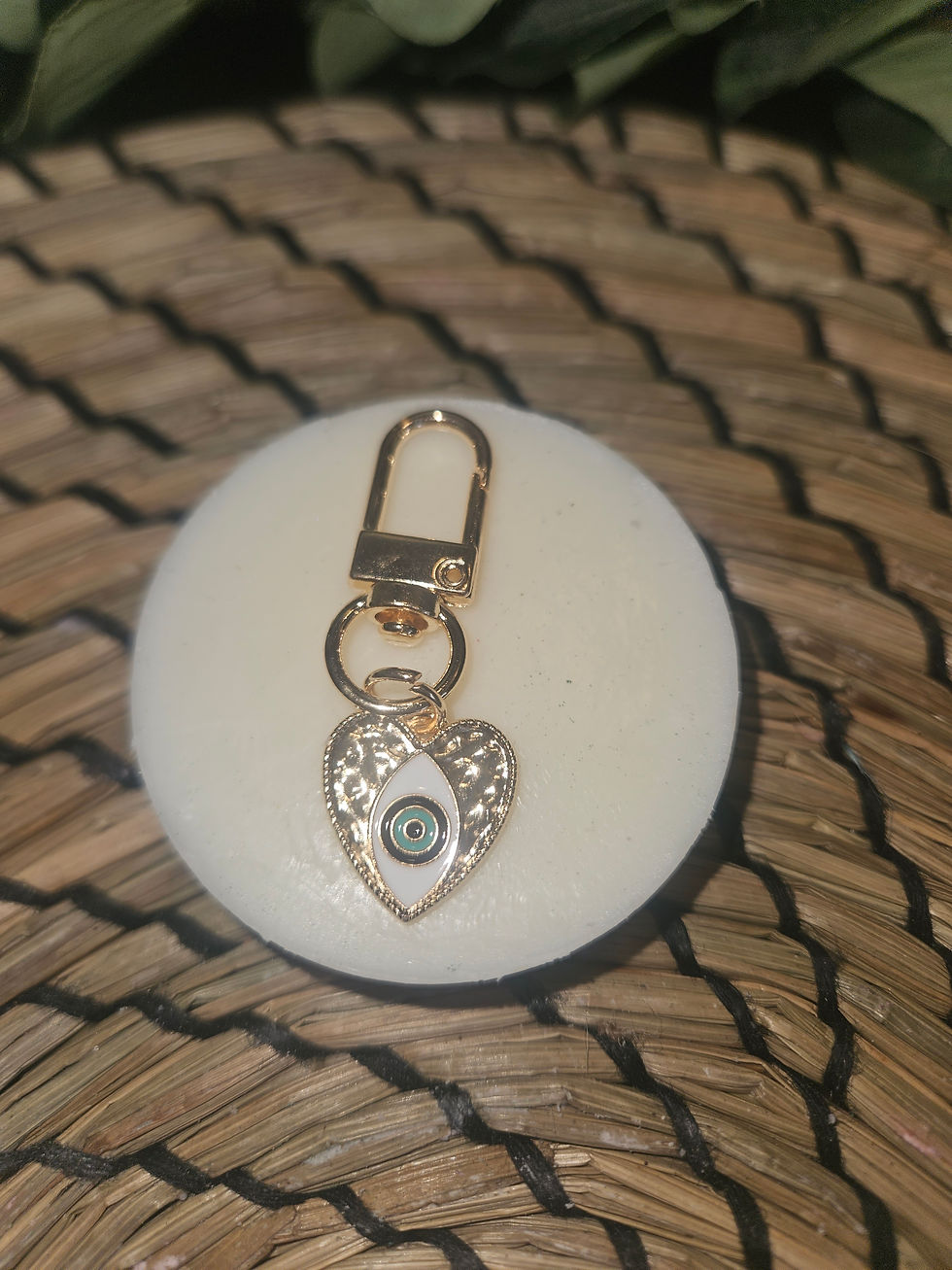 Evil Eye Protection Keyring in Heart
