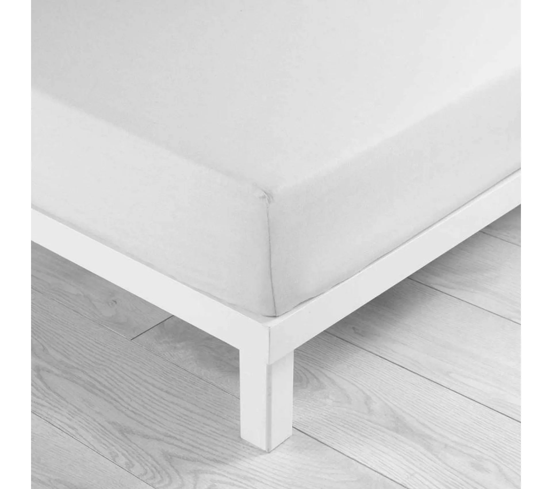 Drap housse 1 personne 90 x 190 cm microfibre uni blanc