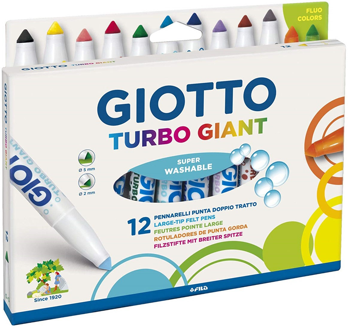 Feutres turbo giant pointes larges x12 Giotto