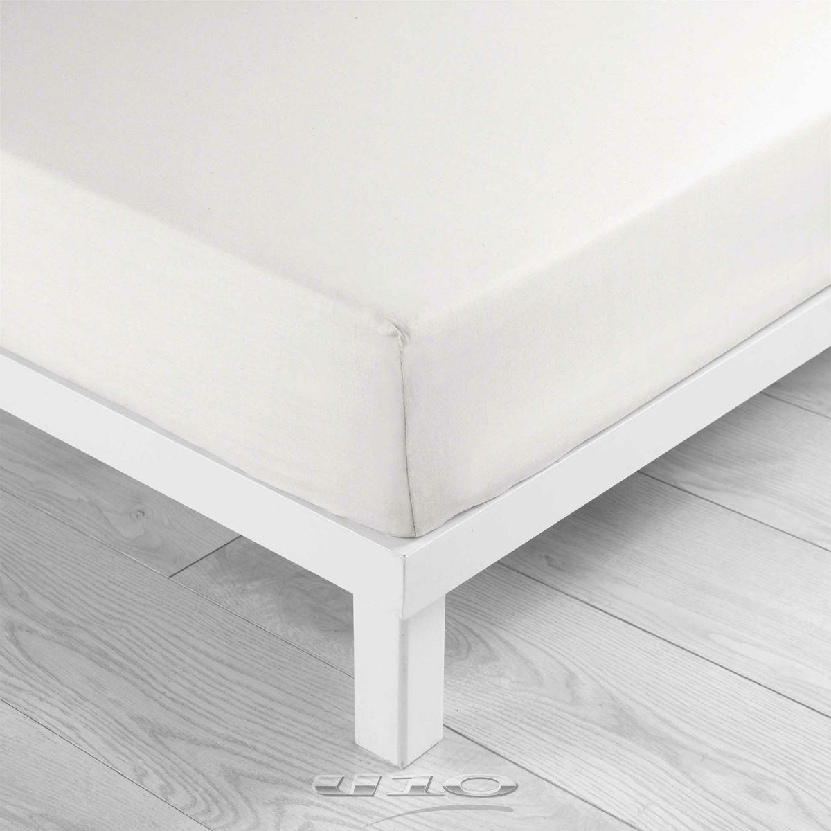 Drap housse 2 personnes 140 x 190 cm uni 57 fils lina blanc