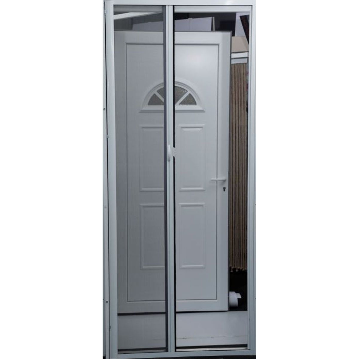 Moustiquaire enroulable latérale 140x230 cm - blanc/toile grise