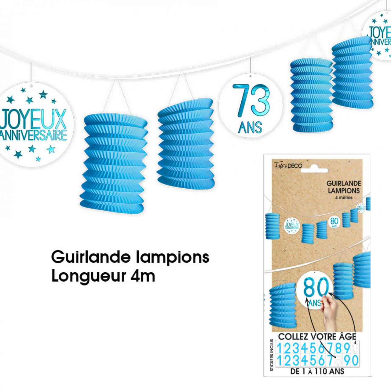 Guirl lampions ts ages bleue