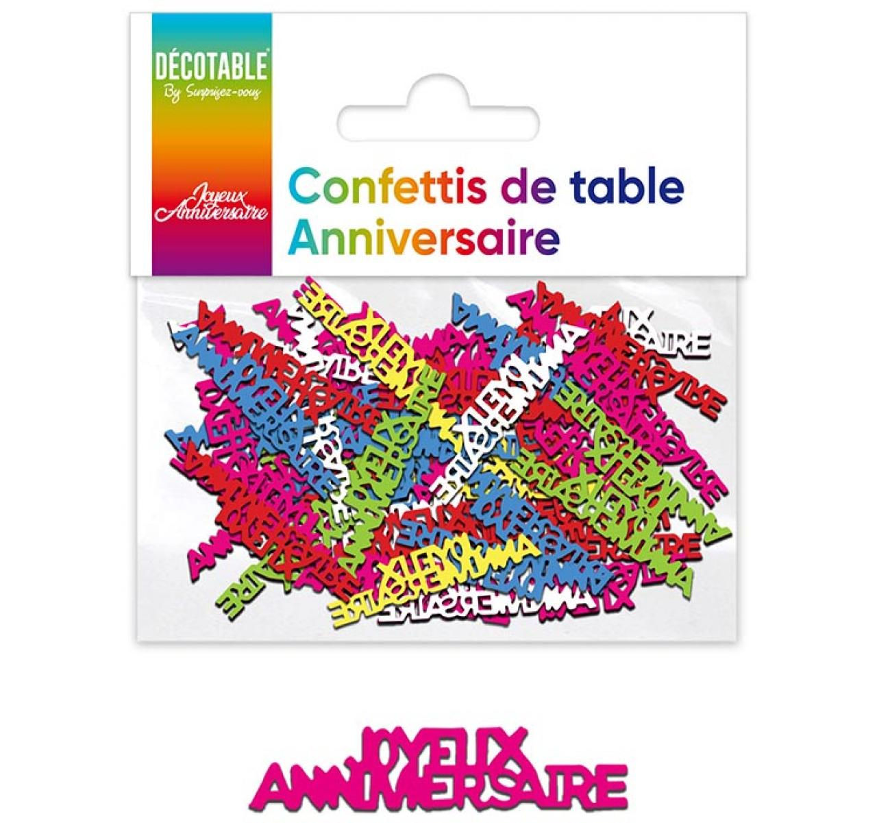 Confettis de table papier multicolore joyeux anniversaire