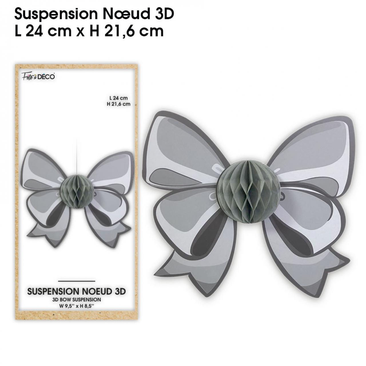 Suspension noeud 3d gris