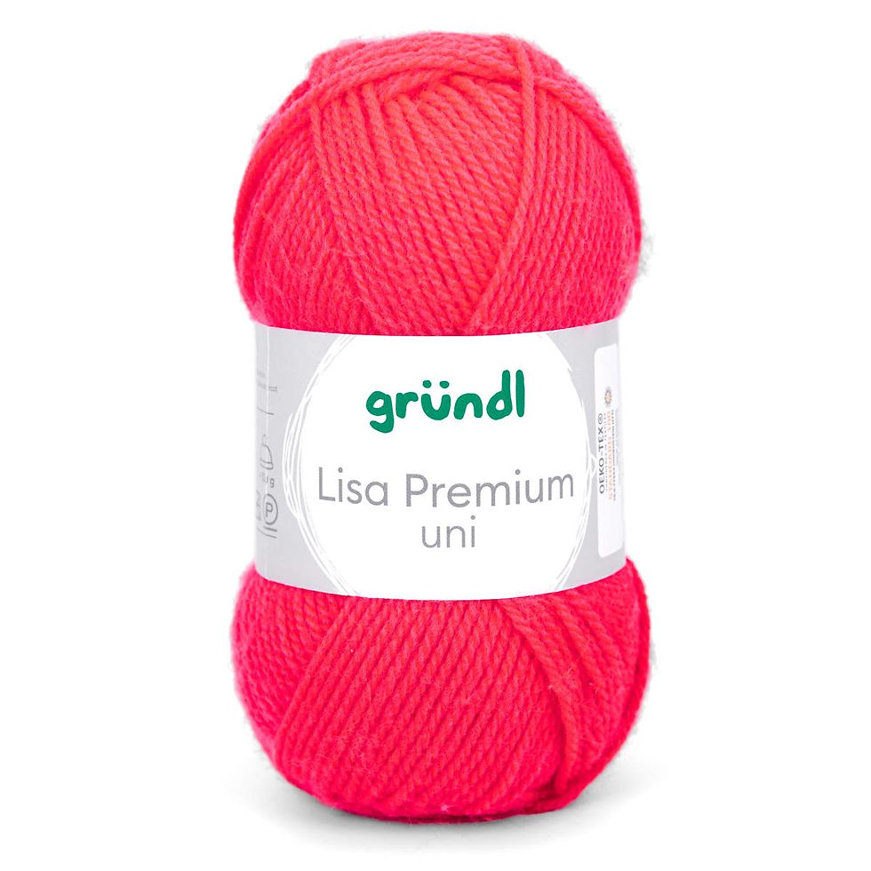Fil à tricoter Grundl Lisa premium uni 100 % acrylique 47 corail fluo