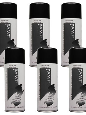 Lot De 2 Bombes De Peinture HQS - Noir Brillant - Professionnel - 1.125
