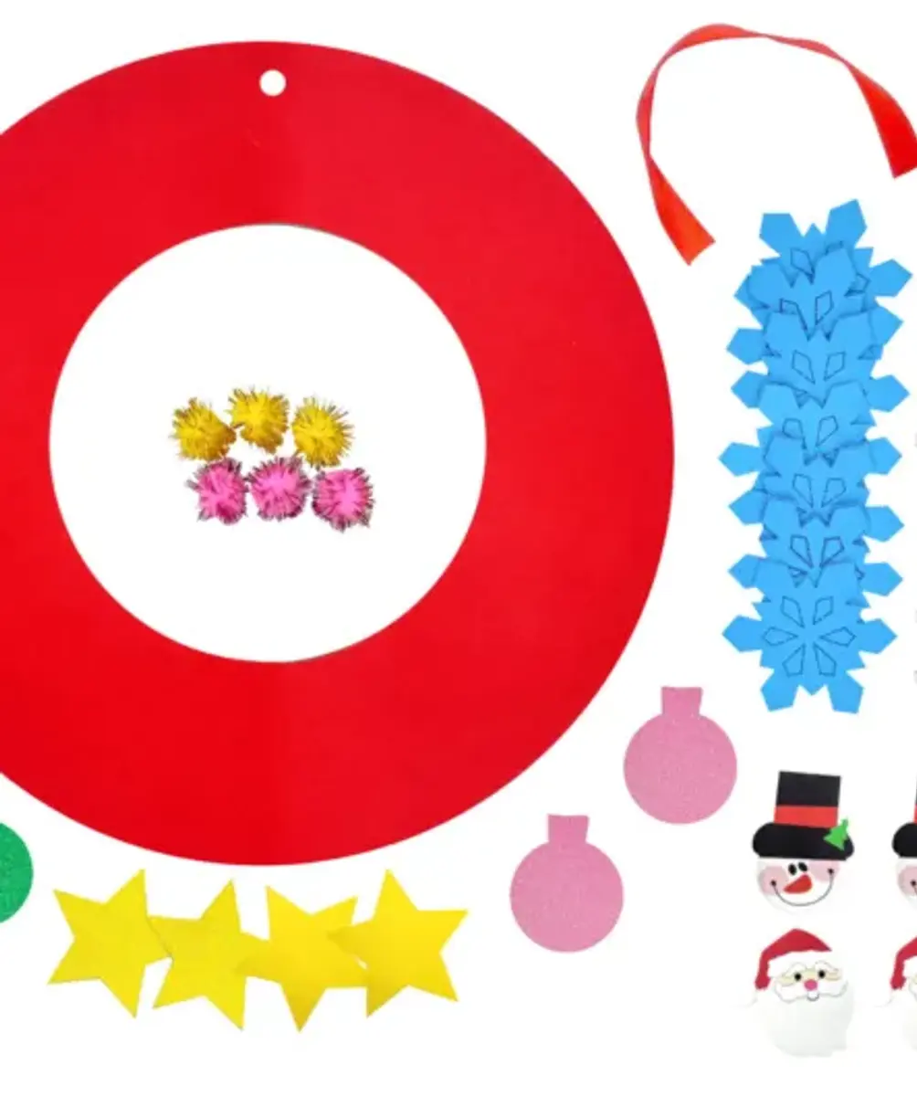 Couronne de Noël à monter en mousse, diam 35 cm x 32 pcs