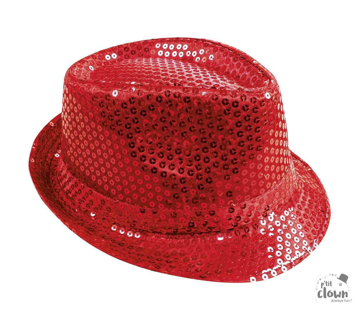 Chapeau borsalino à sequins - rouge - adulte