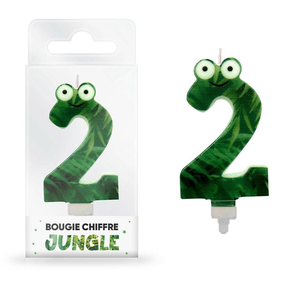 Bougie jungle chiffre 2
