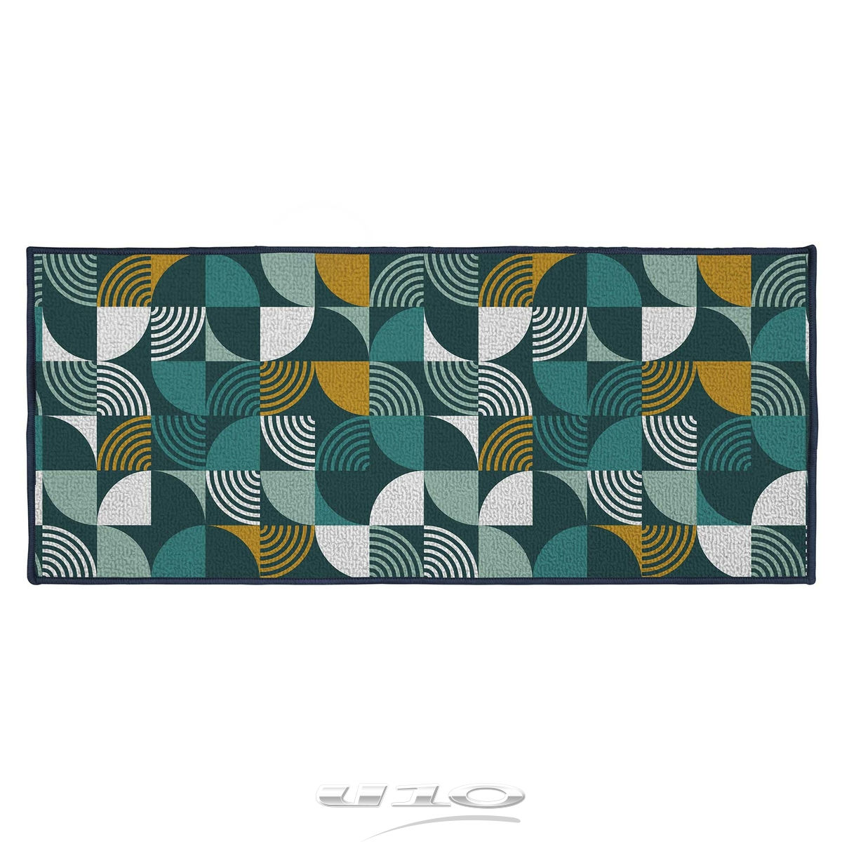 Tapis rectangle 50 x 120 cm imprimé rythmo bleu