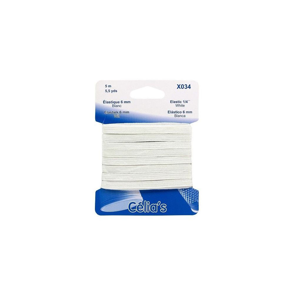 Elastique 6 mm blanc