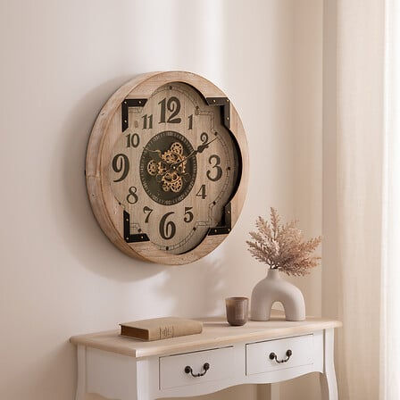 Miniature : Horloge avec mécanisme McKensie diam 63 cm MDF beige
