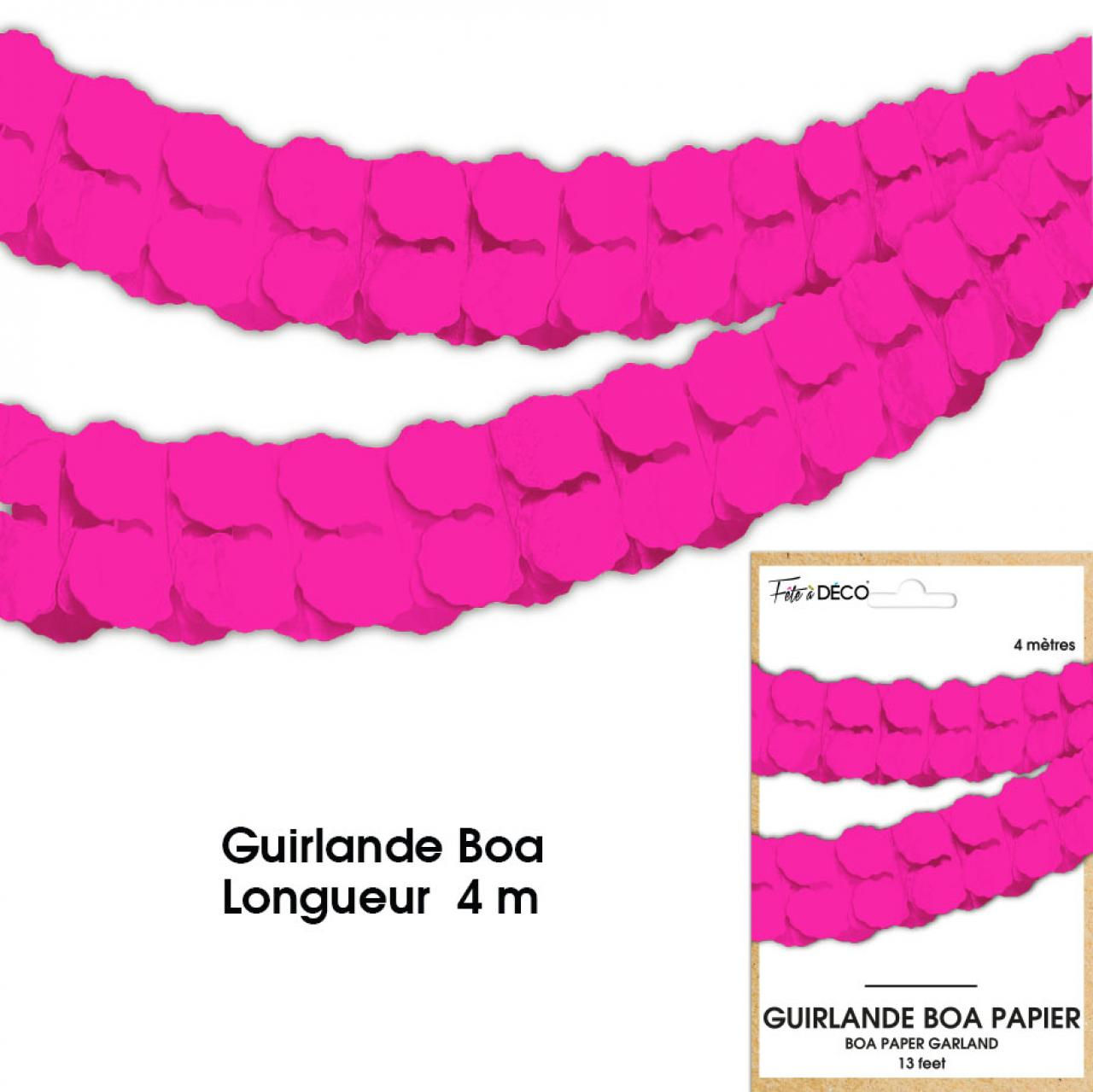 Guirlande boa papier fuchsia