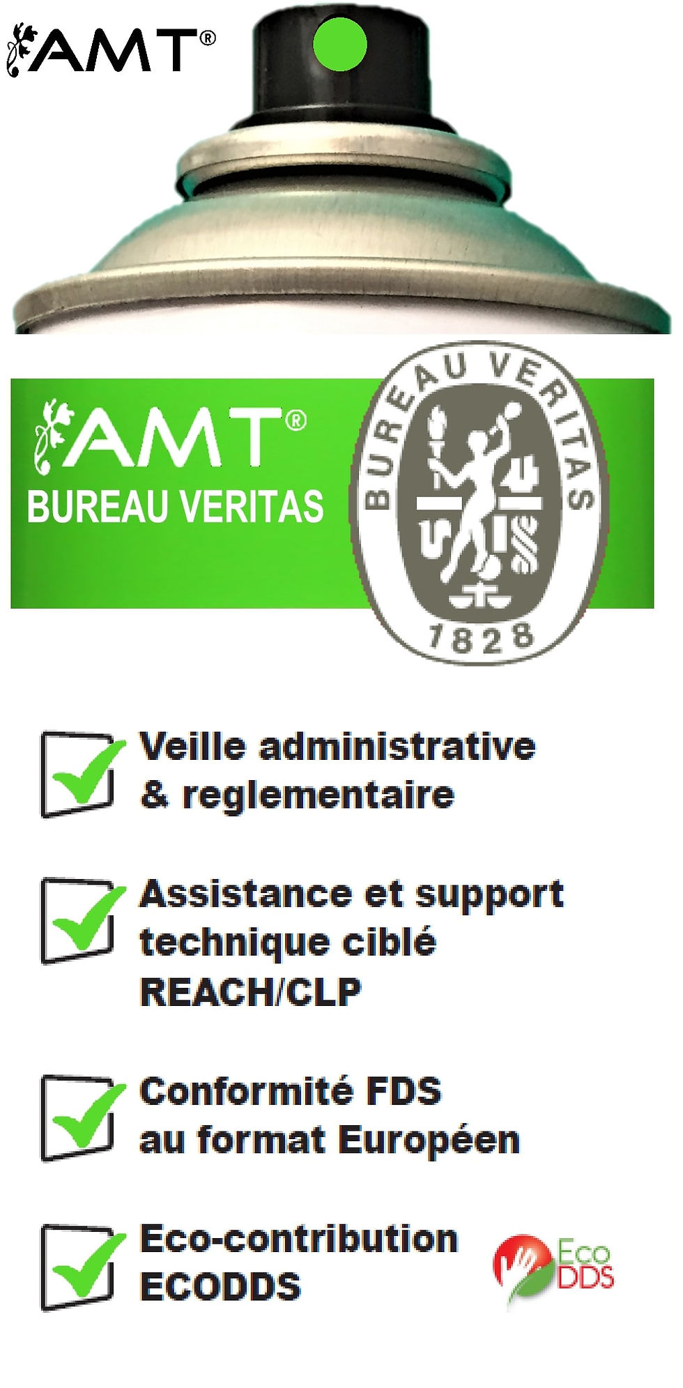 Miniature : Bombe de peinture aérosol AMT Vert Feuille brillant