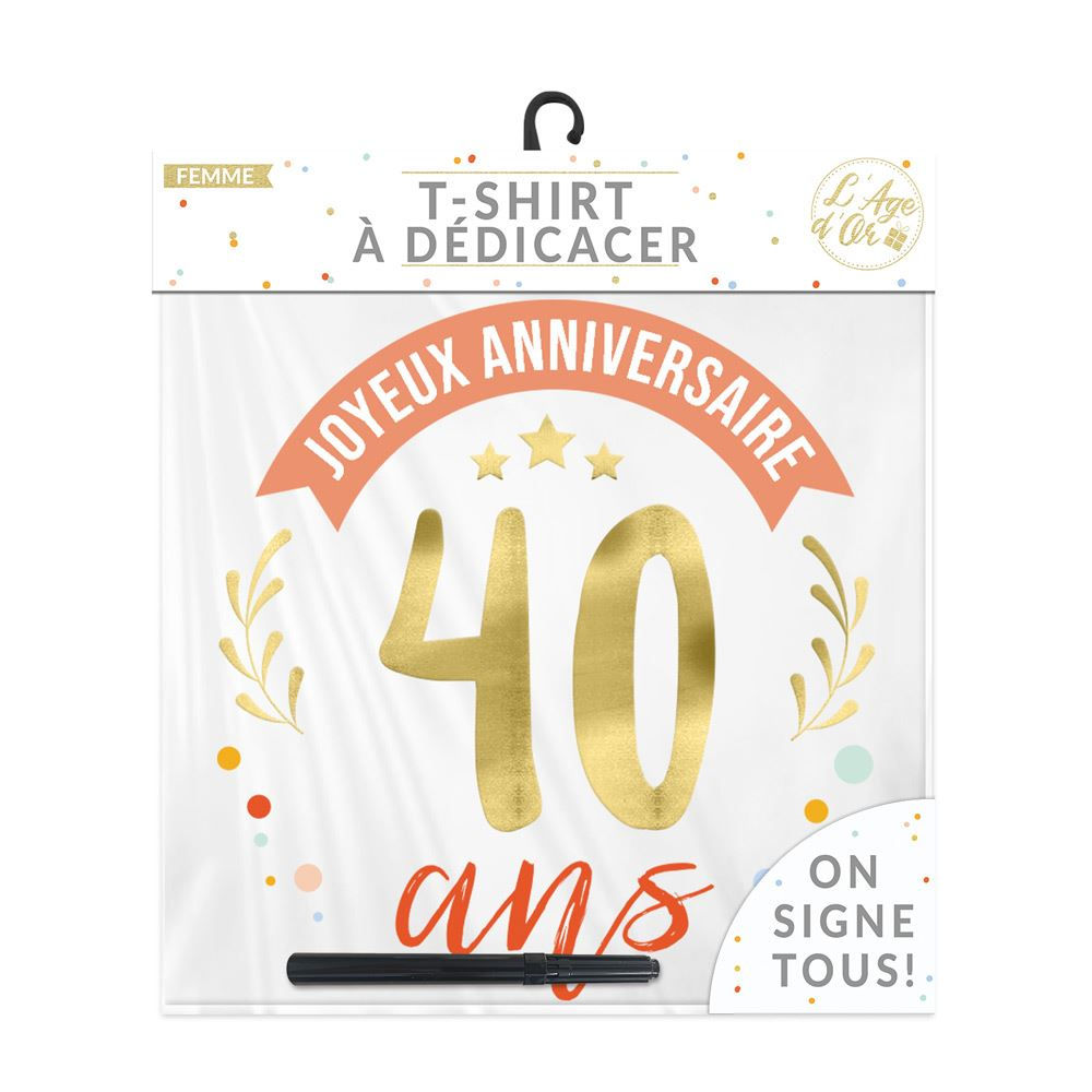 T-shirt à dédicacer femme 40 ans