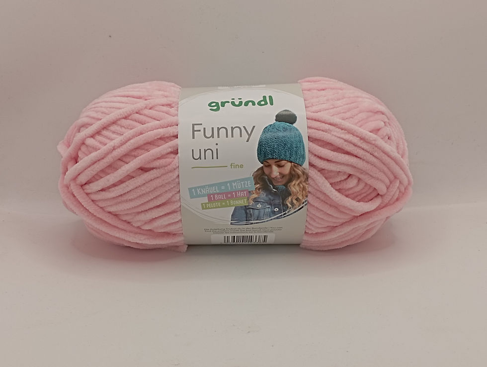 Miniature : Fil à tricoter Grundl Funny uni 100 % polyester 06 rose pastel