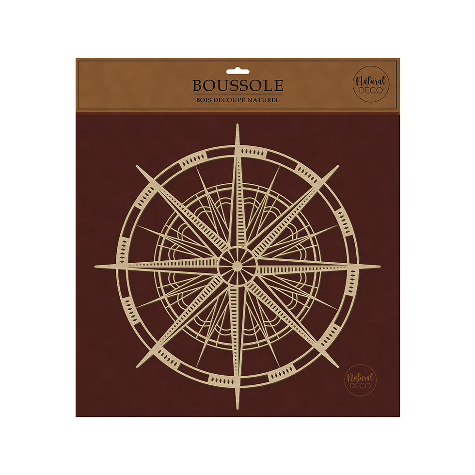 Miniature : Boussole déco bois laser