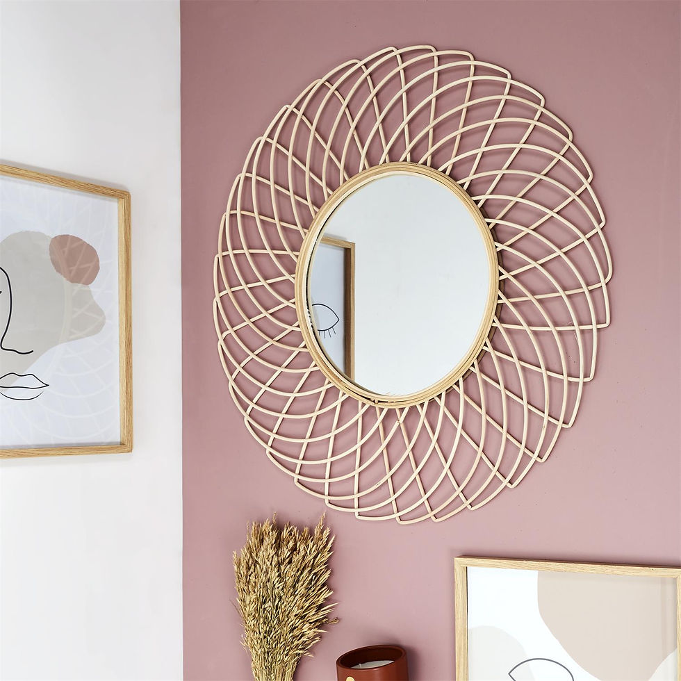 Miniature : Miroir rotin rosace 90 cm