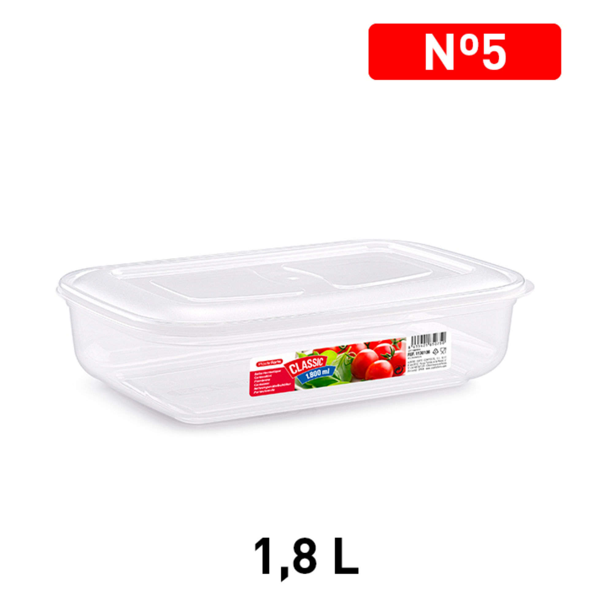 Boîte alimentaire classic 1,8 l transparent