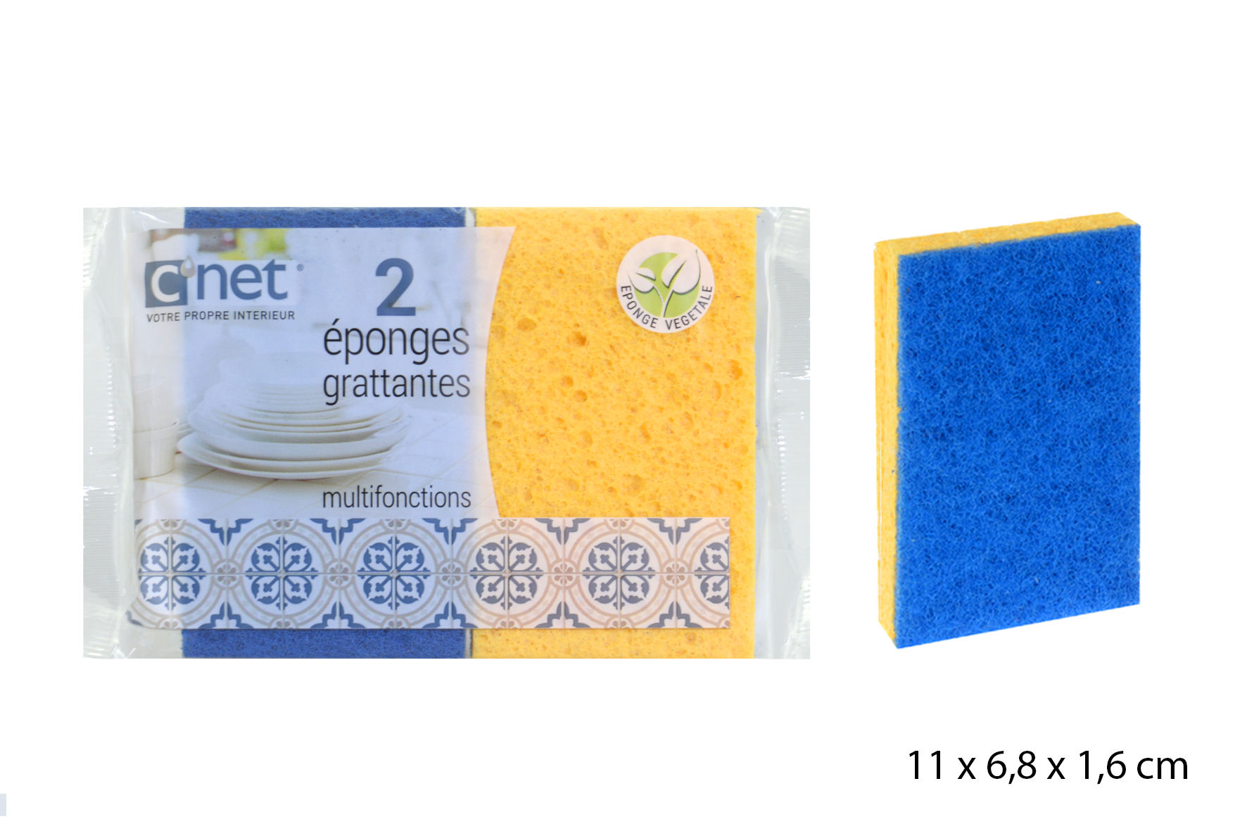 2 éponges végétales multi-usages