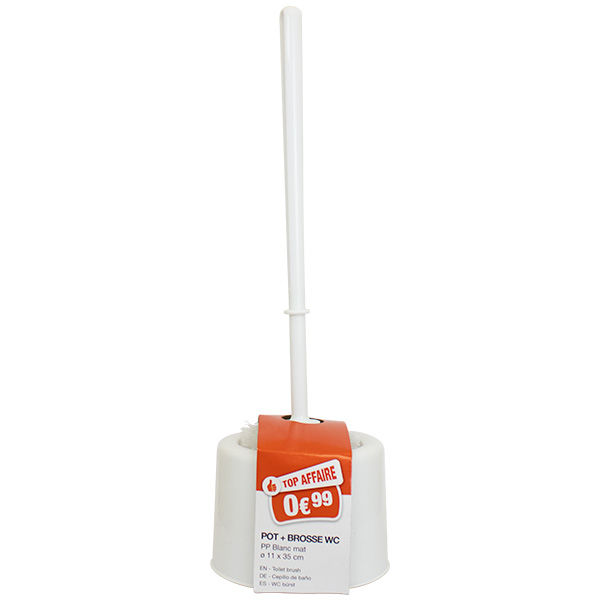 Miniature : Pot + brosse wc pp blanc mat