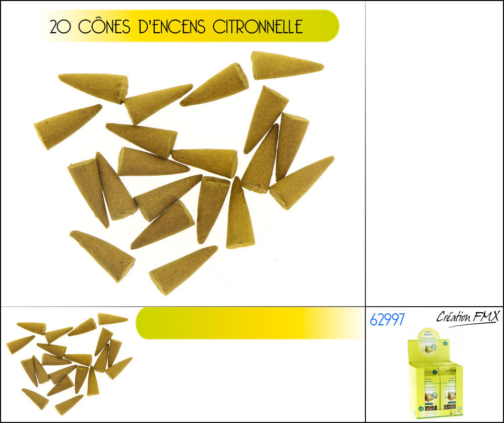 Encens citronnelle en cône x20pcs