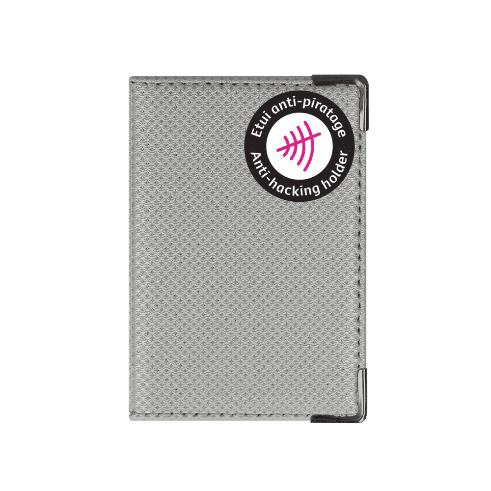 Etui 2 cartes blindé piqué pvc silver