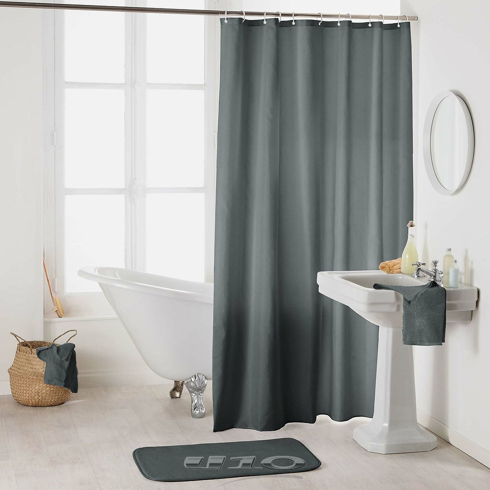 Miniature : Rideau de douche avec crochets 180 x 200 cm polyester uni essencia