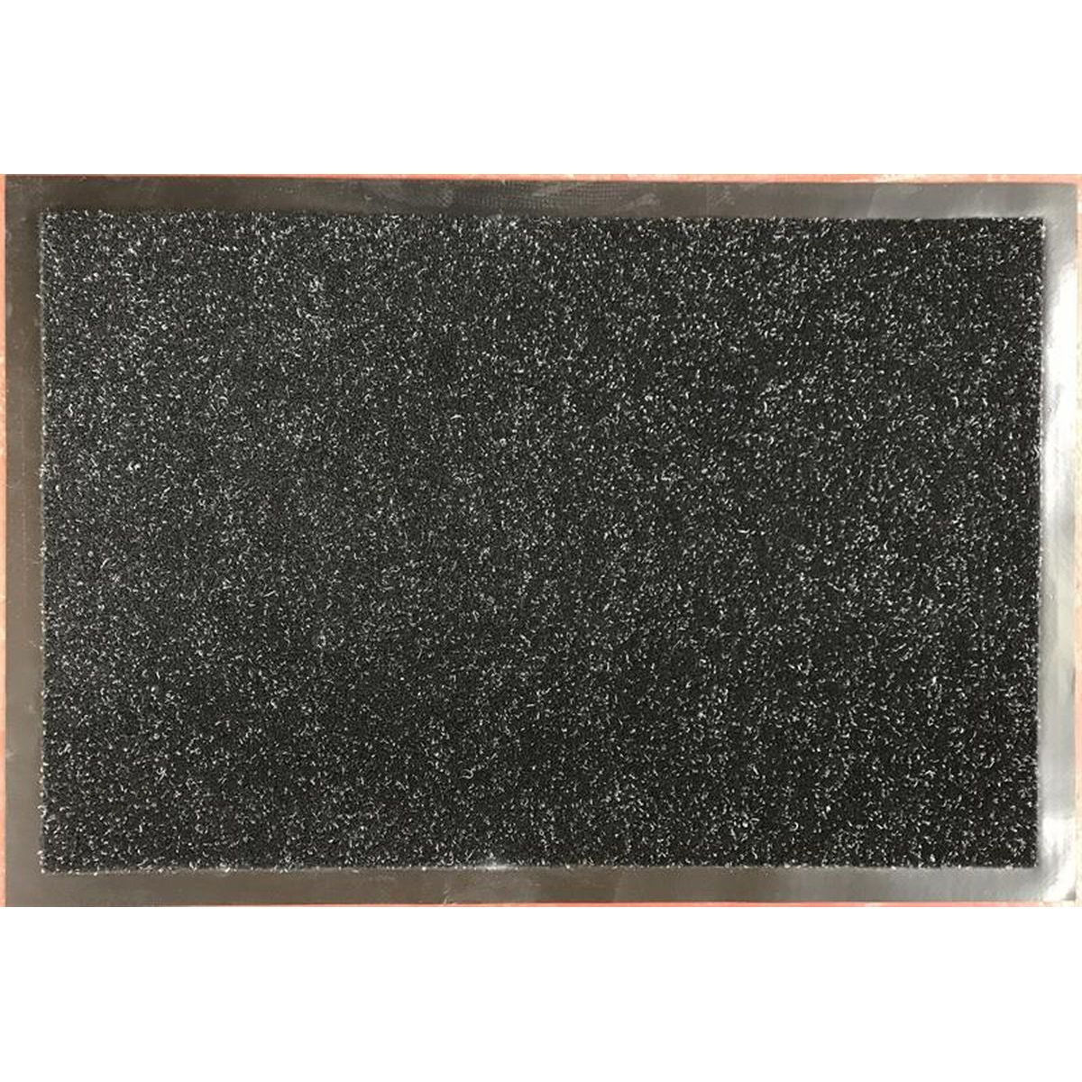 Tapis 80x120cm polyester/pvc - noir chiné blanc