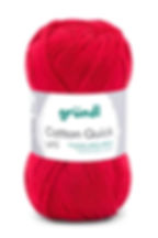 Fil à tricoter Grundl Cotton quick uni 100 % coton 147 rouge