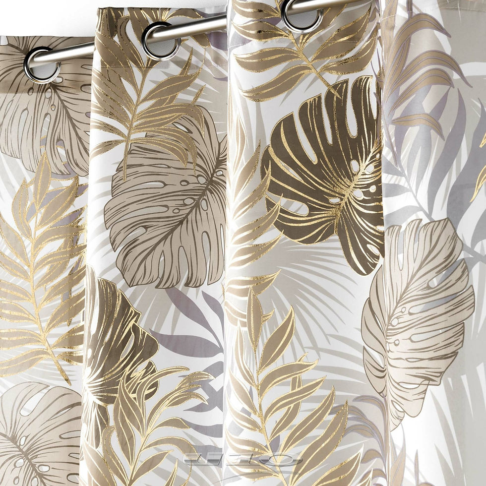 Miniature : Rideau à oeillets 140 x 260 cm polyester imprimé metallisé mogador