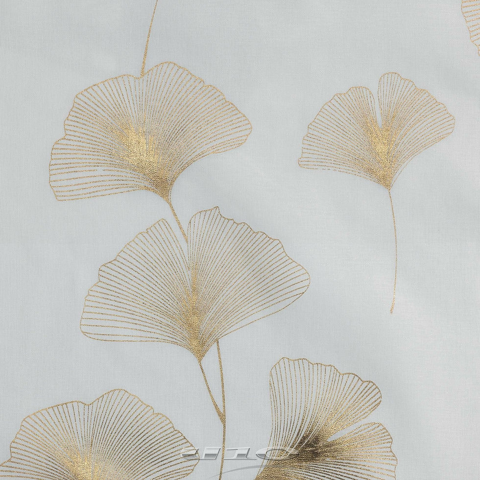 Miniature : Panneau à oeillets 140 x 240 cm voile sable imprimé métallisé ginkgold