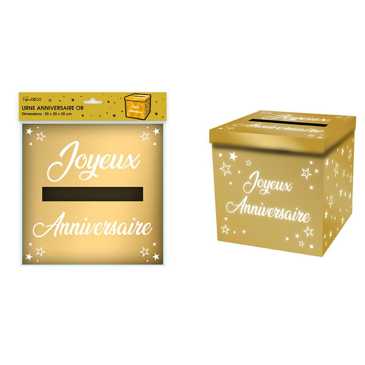Urne metallique oranniversaire or