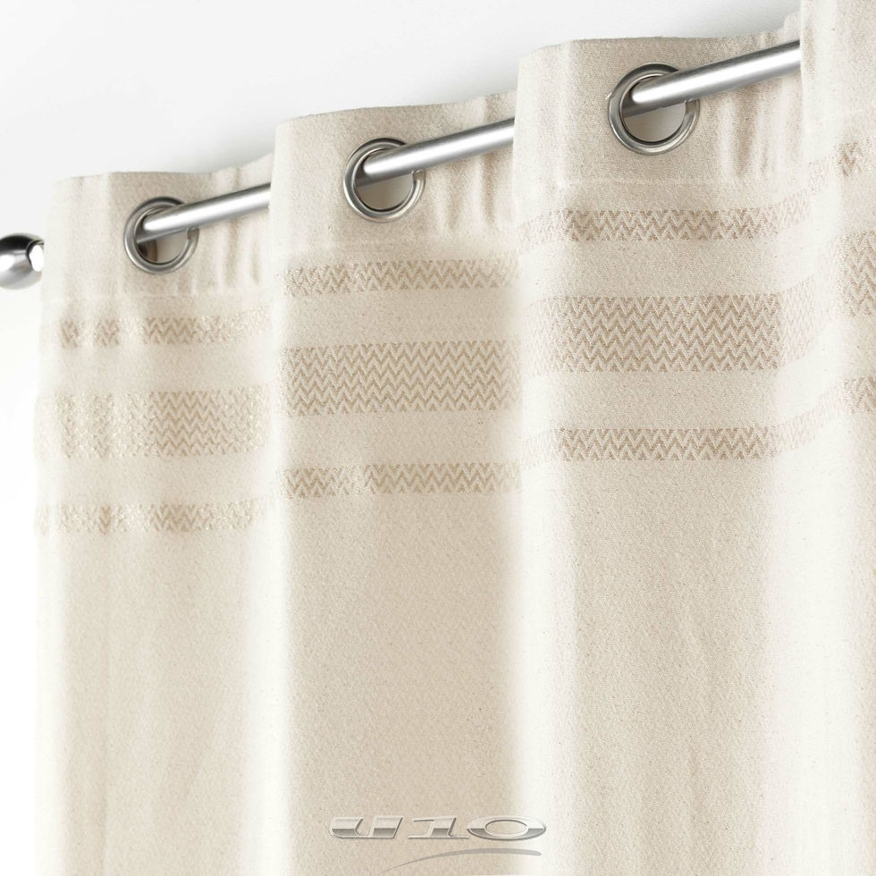 Miniature : Rideau à oeillets 140 x 240 cm coton jacquard+top fils metal. doreline