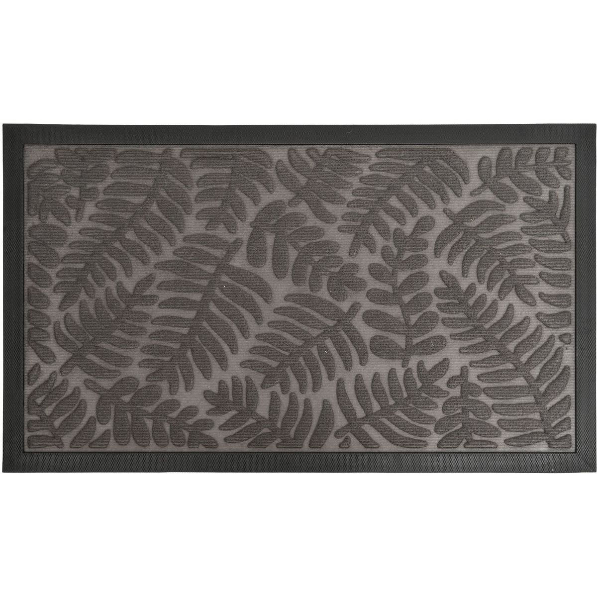 Tapis jungle 45x75cm polyester/caoutchouc - gris