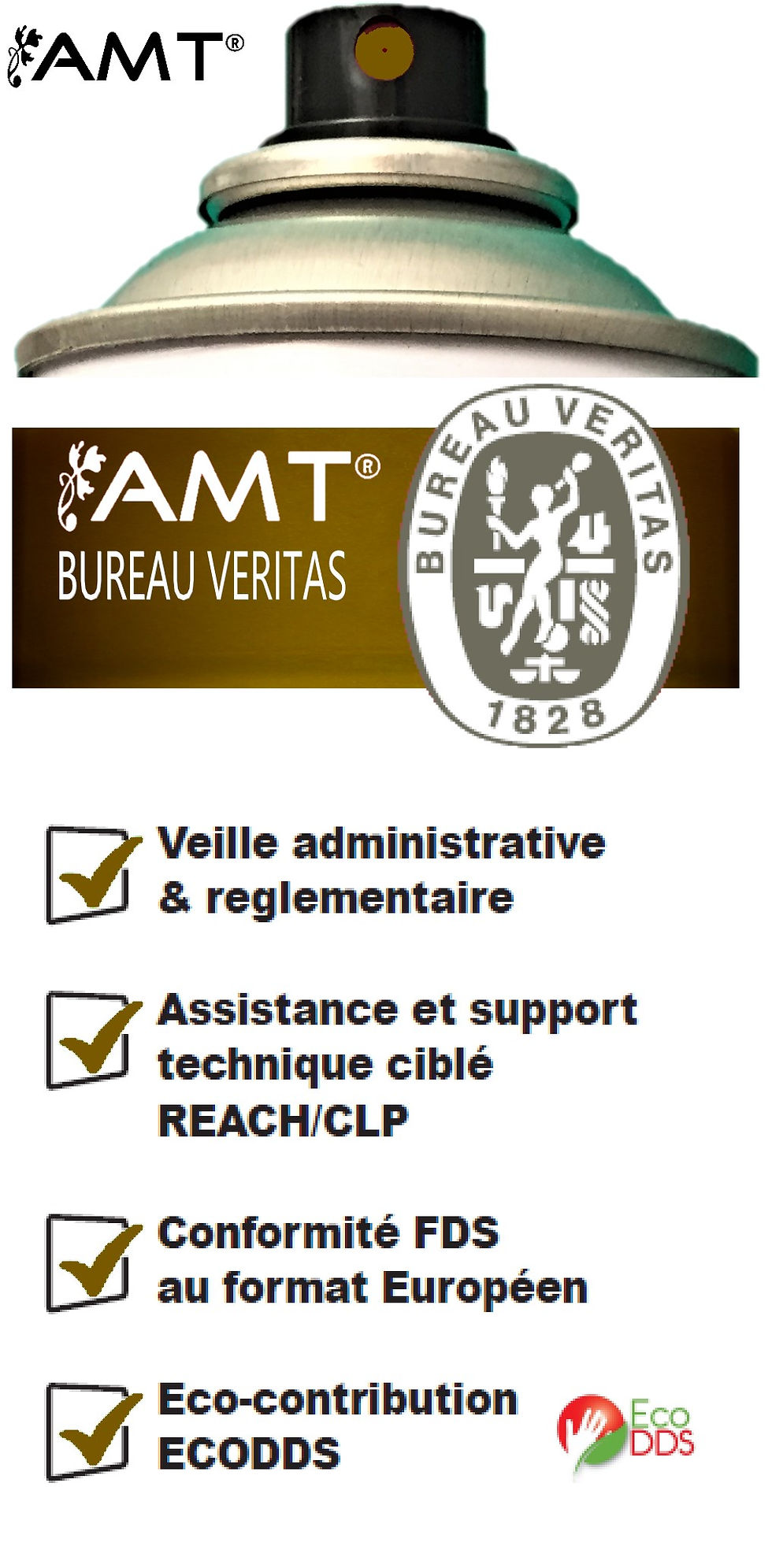 Miniature : Bombe de peinture aérosol AMT VIEIL OR  EFFET METALLISE