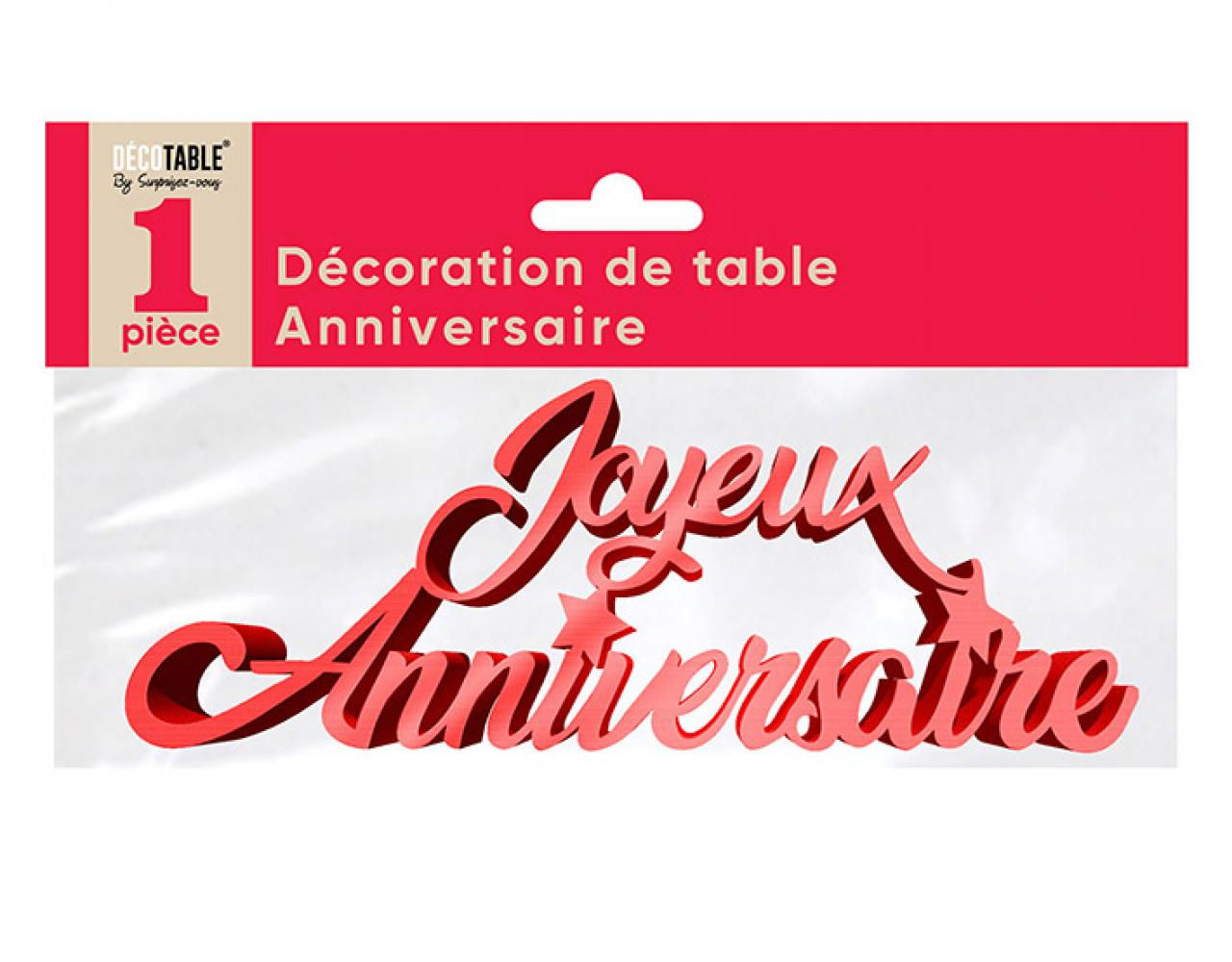 Décoration de table anniversaire métallisée rouge