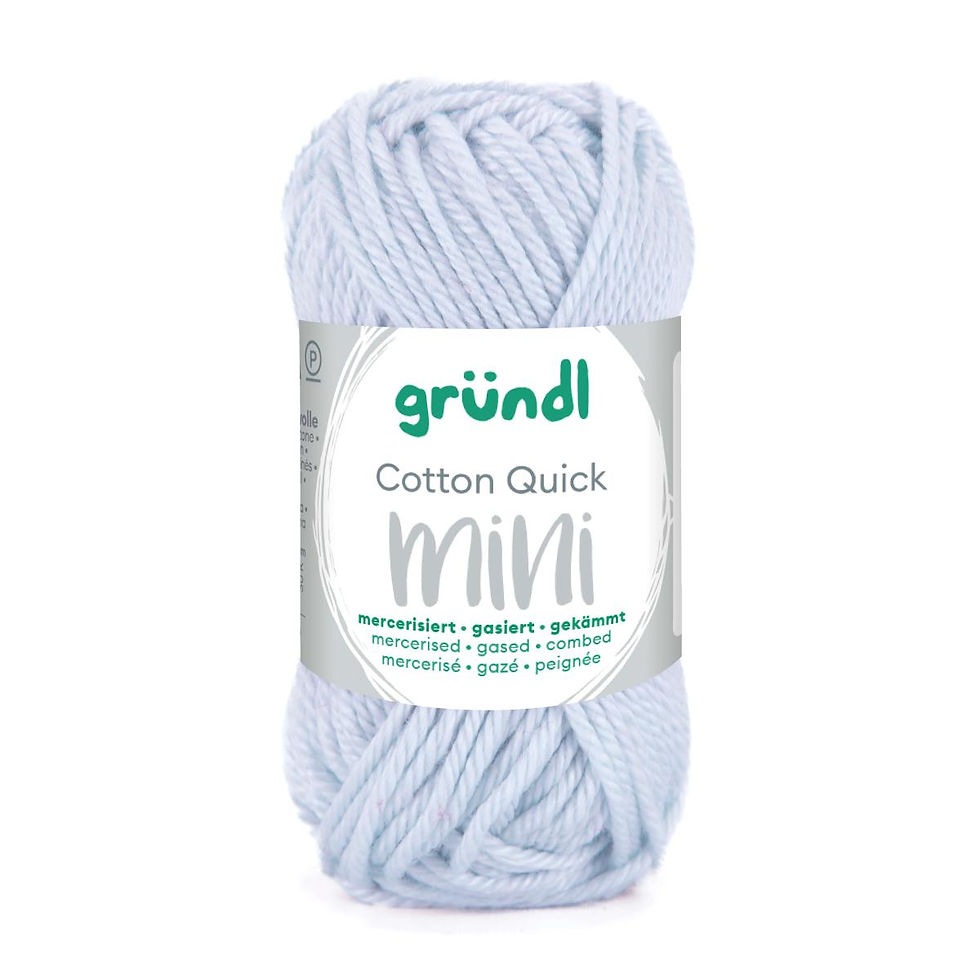 Fil à tricoter Grundl Cotton quick mini 100 % coton 162 bleu pâle