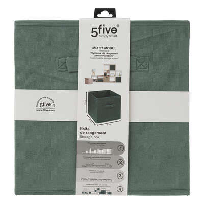 Miniature : Boite rangement 31x31 velours kaki