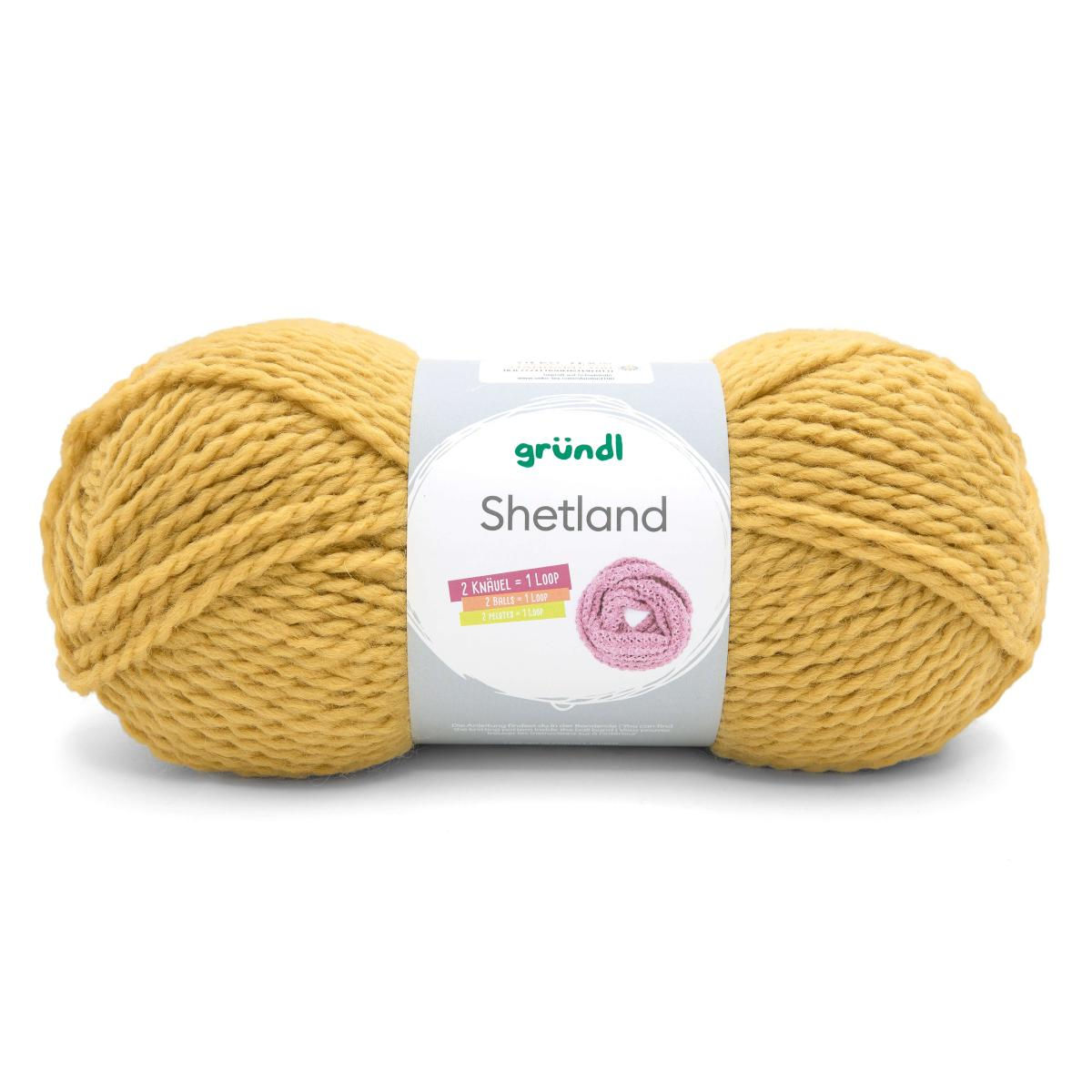 Fil à tricoter Grundl Shetland 80 % acrylique 20 % laine 16 curry