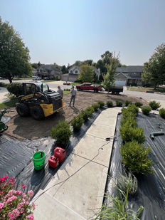 New construction landscaping installed in Orland Hills, IL 
