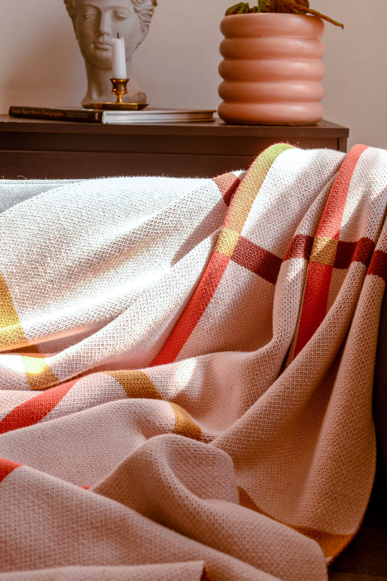 GRID KNIT BLANKET BY HANNAH VIA