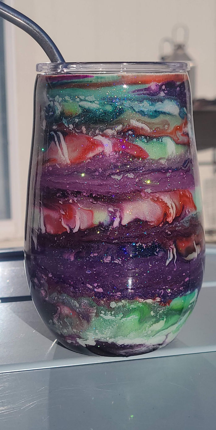 Tie dye wine tumbler