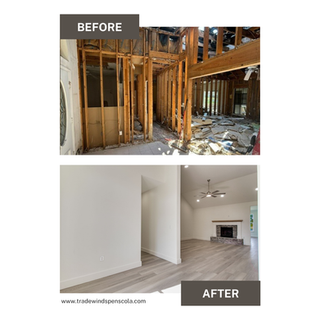 a before and after photo of a house being remodeled