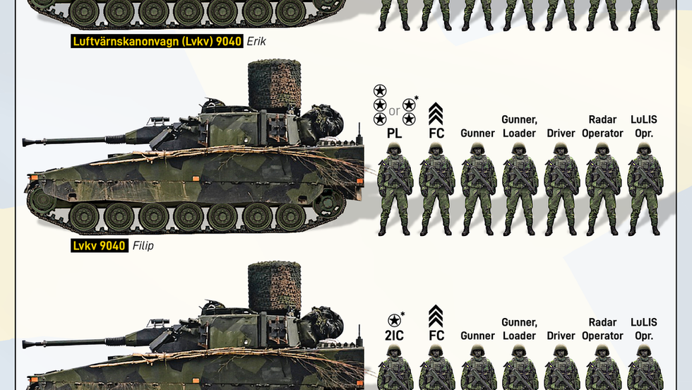 Swedish Lvkv 90 Air Defense Platoon Structure